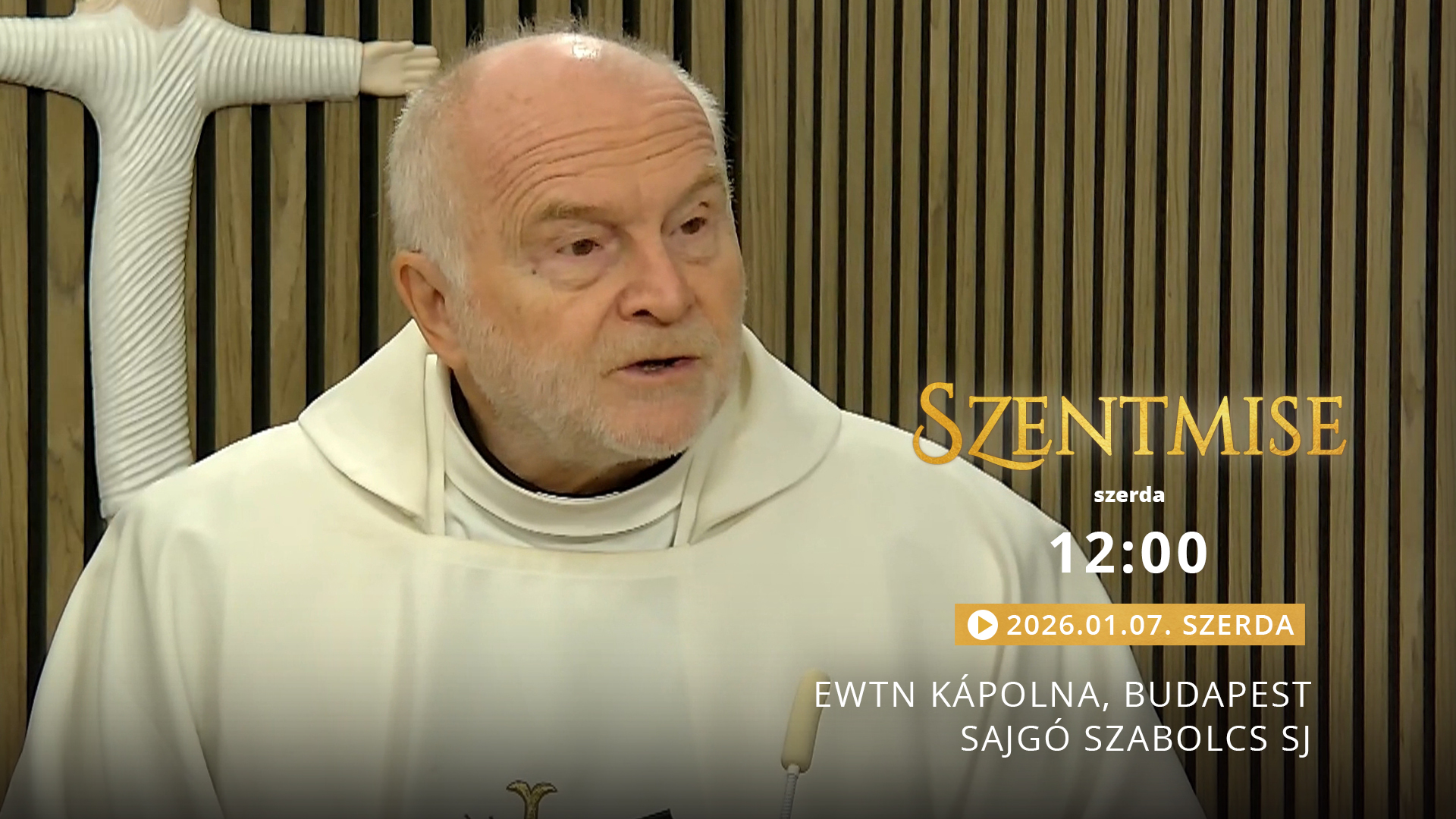 Szentmise a budapesti EWTN kápolnából – Sajgó Szabolcs