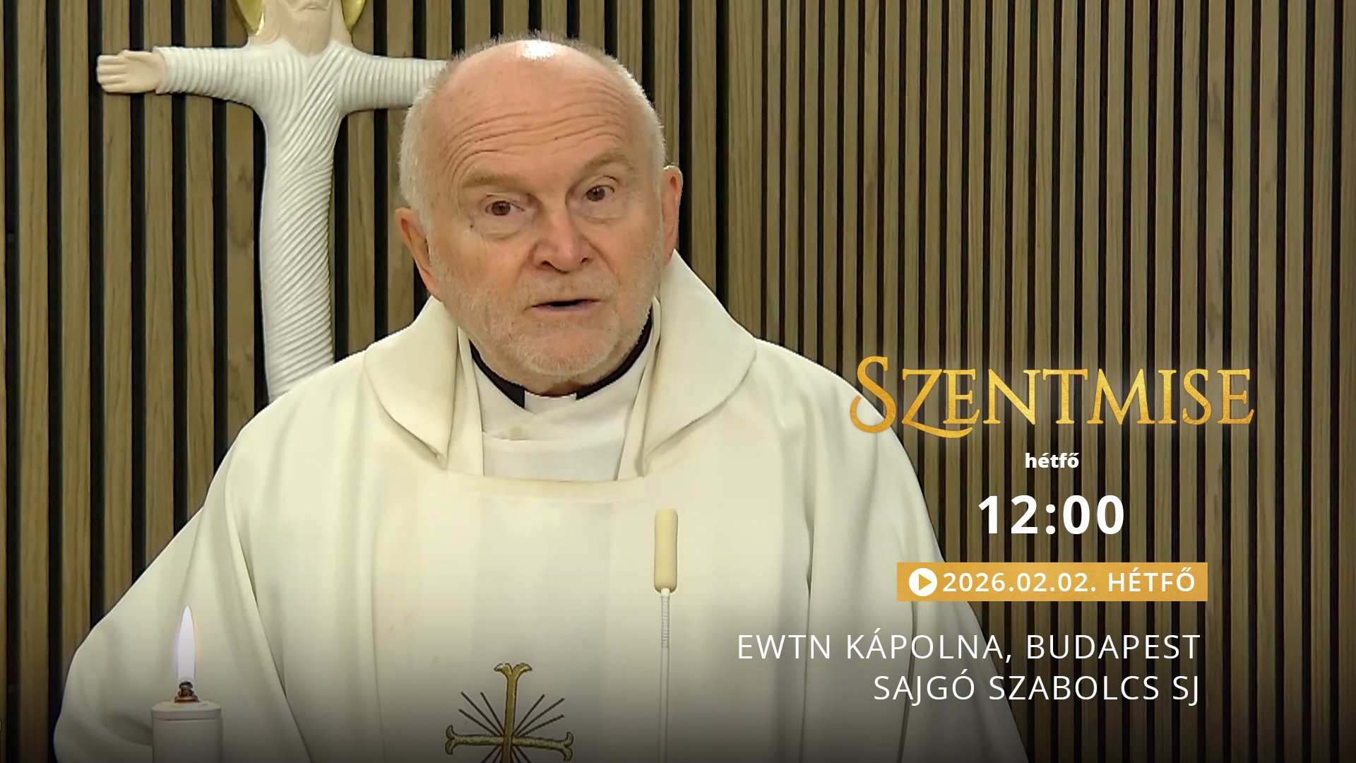 Szentmise a budapesti EWTN kápolnából – Sajgó Szabolcs