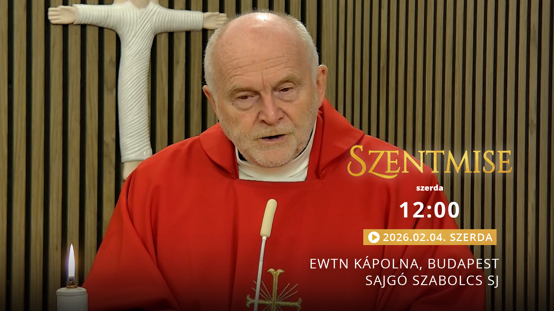 Szentmise a budapesti EWTN kápolnából – Sajgó Szabolcs