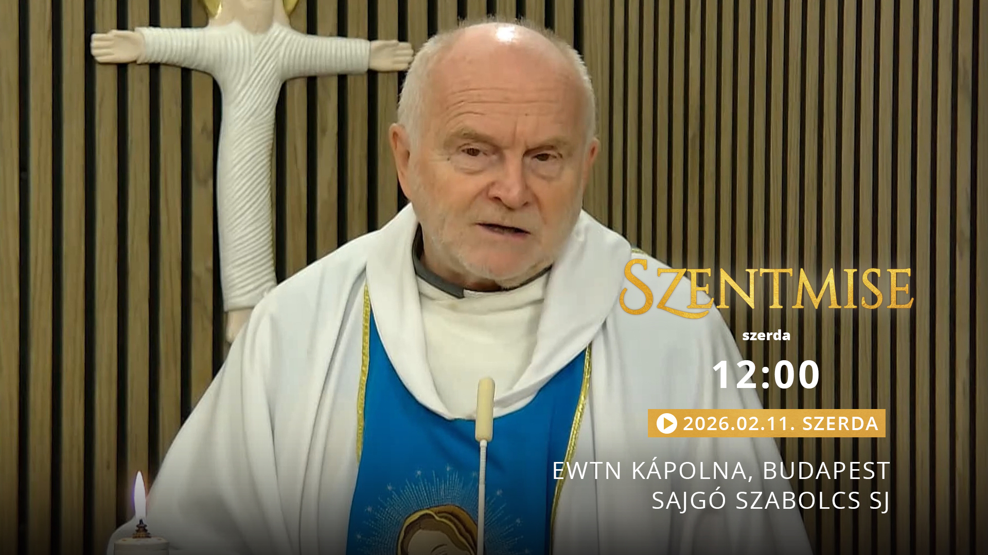 Szentmise a budapesti EWTN kápolnából – Sajgó Szabolcs