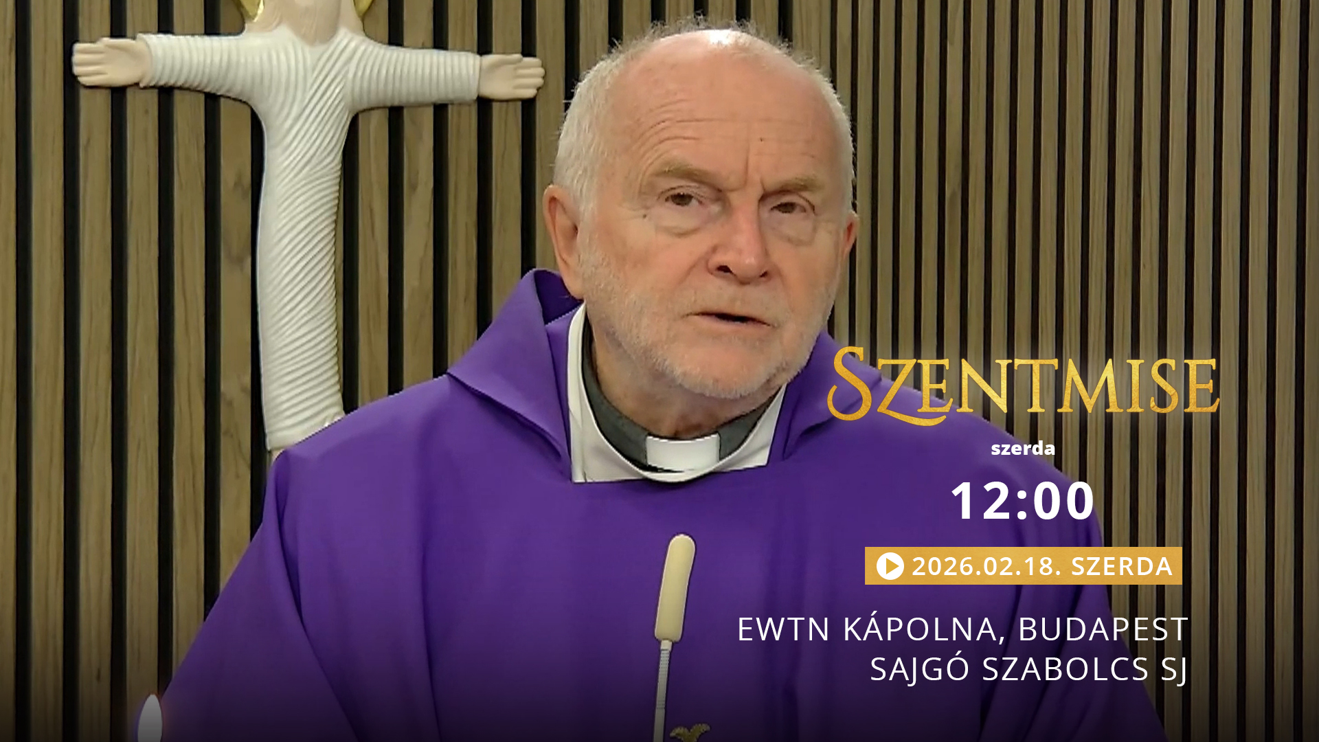 Szentmise a budapesti EWTN kápolnából – Sajgó Szabolcs