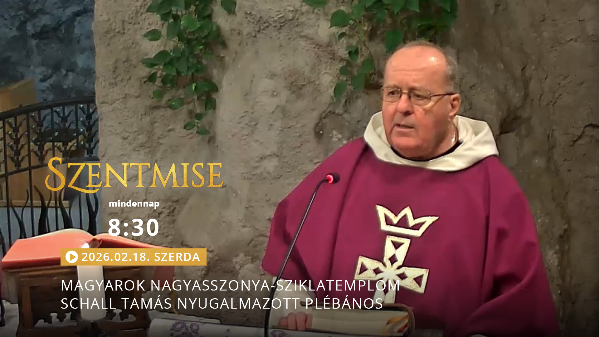 Szentmise a Sziklatemplomból – Schall Tamás