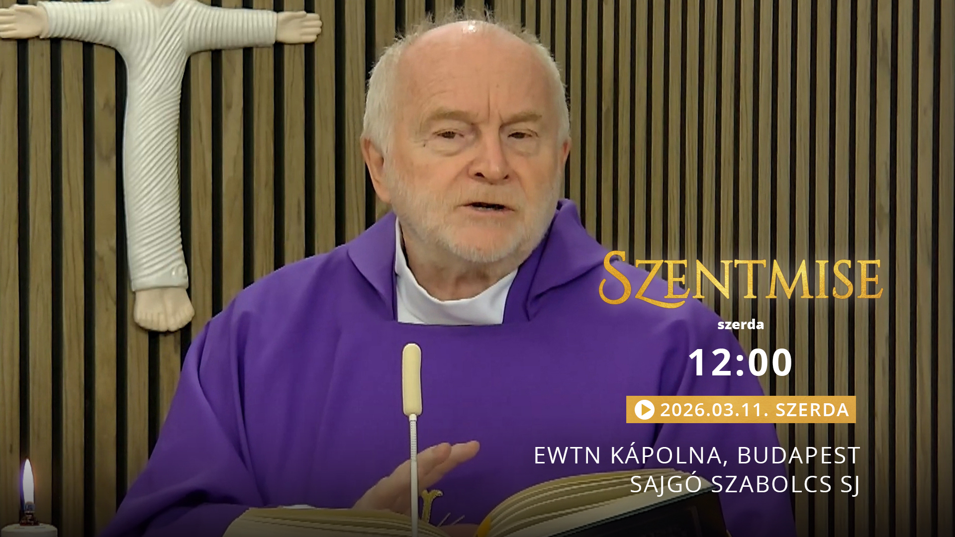 Szentmise a budapesti EWTN kápolnából – Sajgó Szabolcs