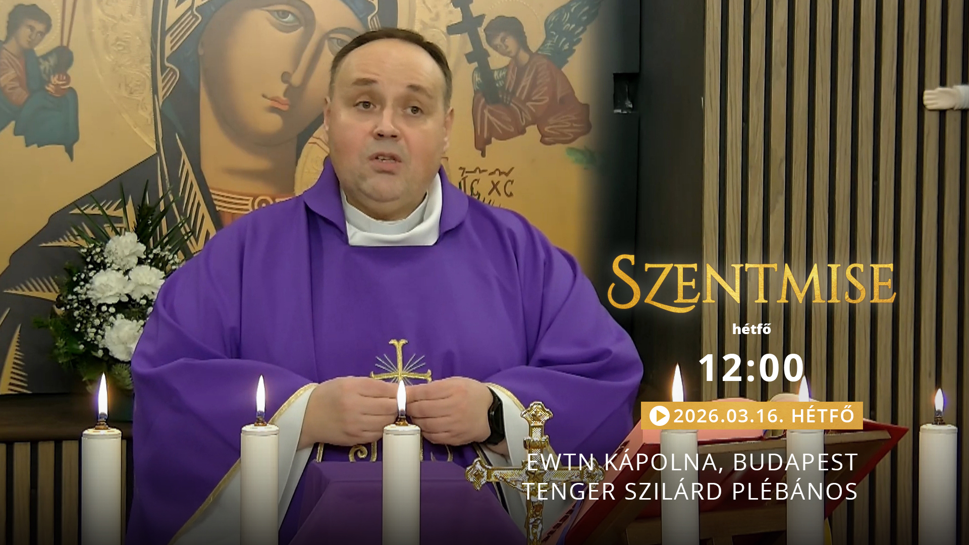 Szentmise a budapesti EWTN kápolnából – Tenger Szilárd