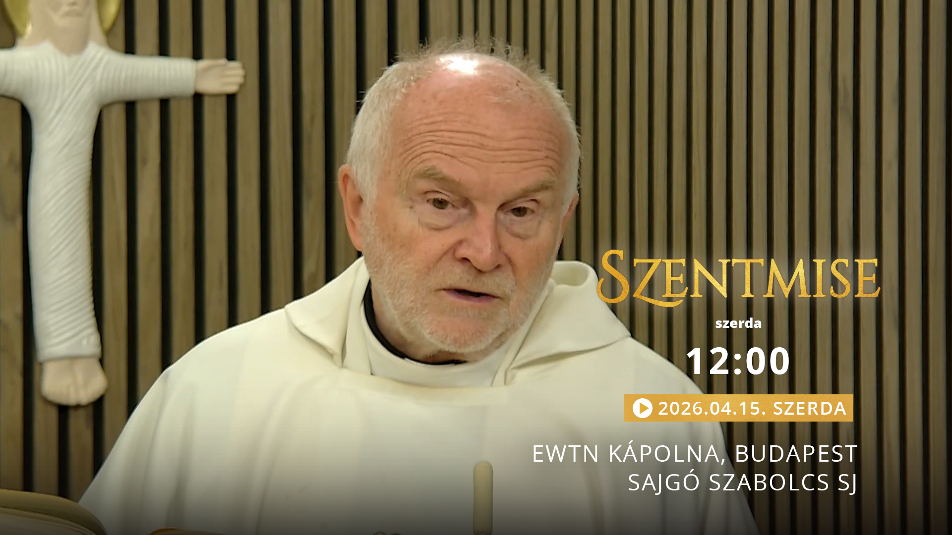 Szentmise a budapesti EWTN kápolnából – Sajgó Szabolcs