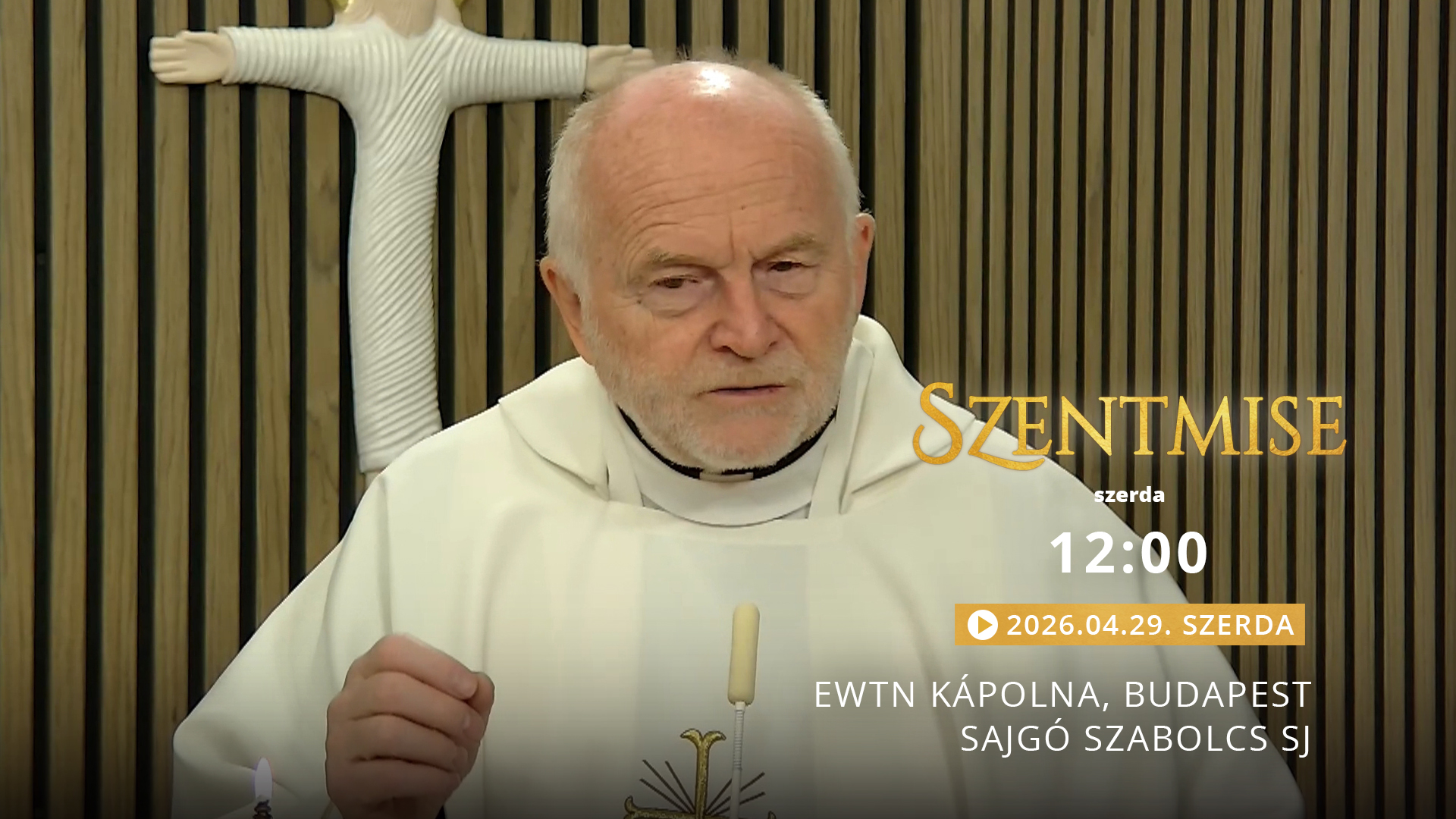 Szentmise a budapesti EWTN kápolnából – Sajgó Szabolcs