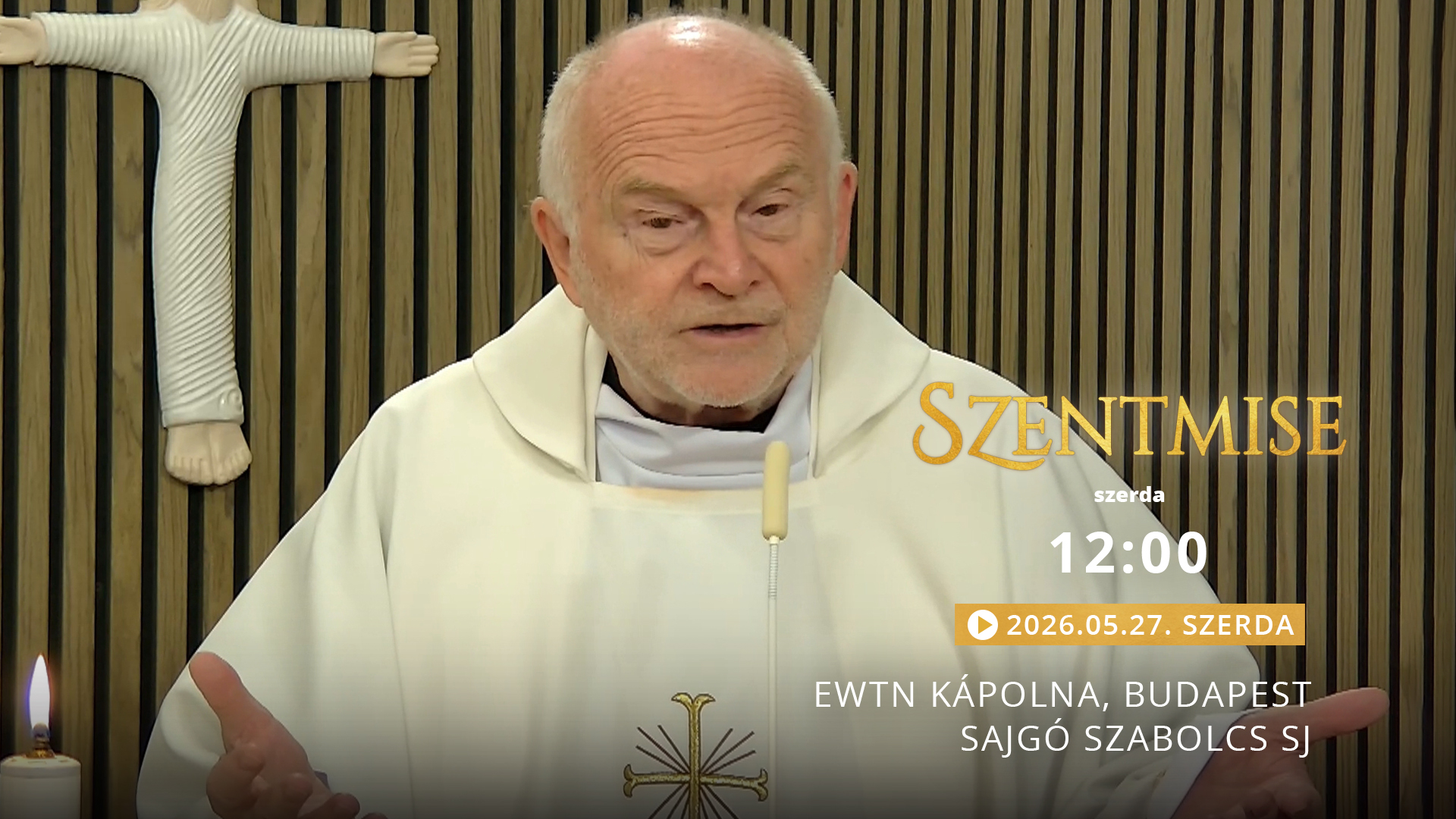 Szentmise a budapesti EWTN kápolnából – Sajgó Szabolcs