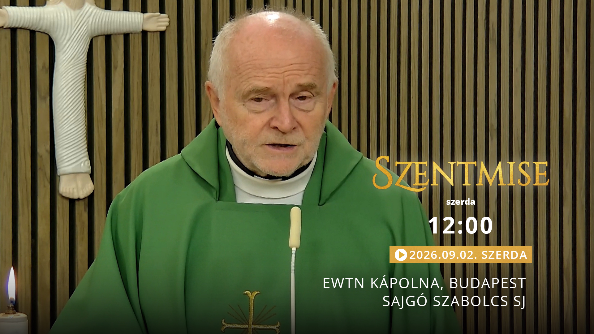 Szentmise a budapesti EWTN kápolnából – Sajgó Szabolcs
