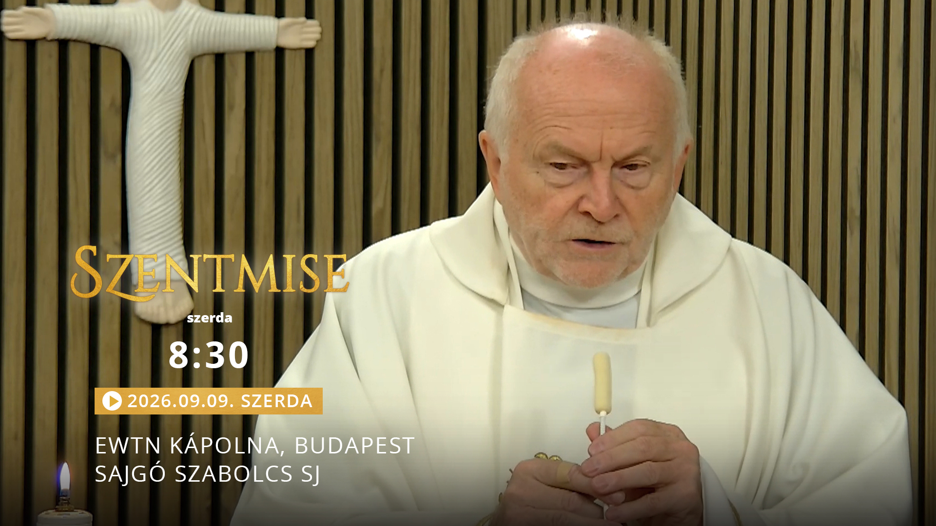 Szentmise a budapesti EWTN kápolnából – Sajgó Szabolcs
