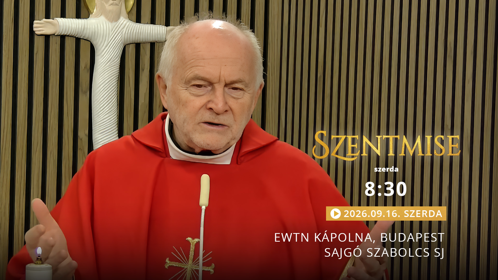 Szentmise a budapesti EWTN kápolnából – Sajgó Szabolcs