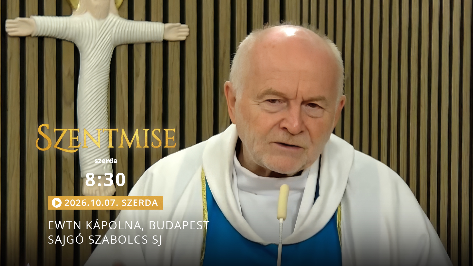 Szentmise a budapesti EWTN kápolnából – Sajgó Szabolcs
