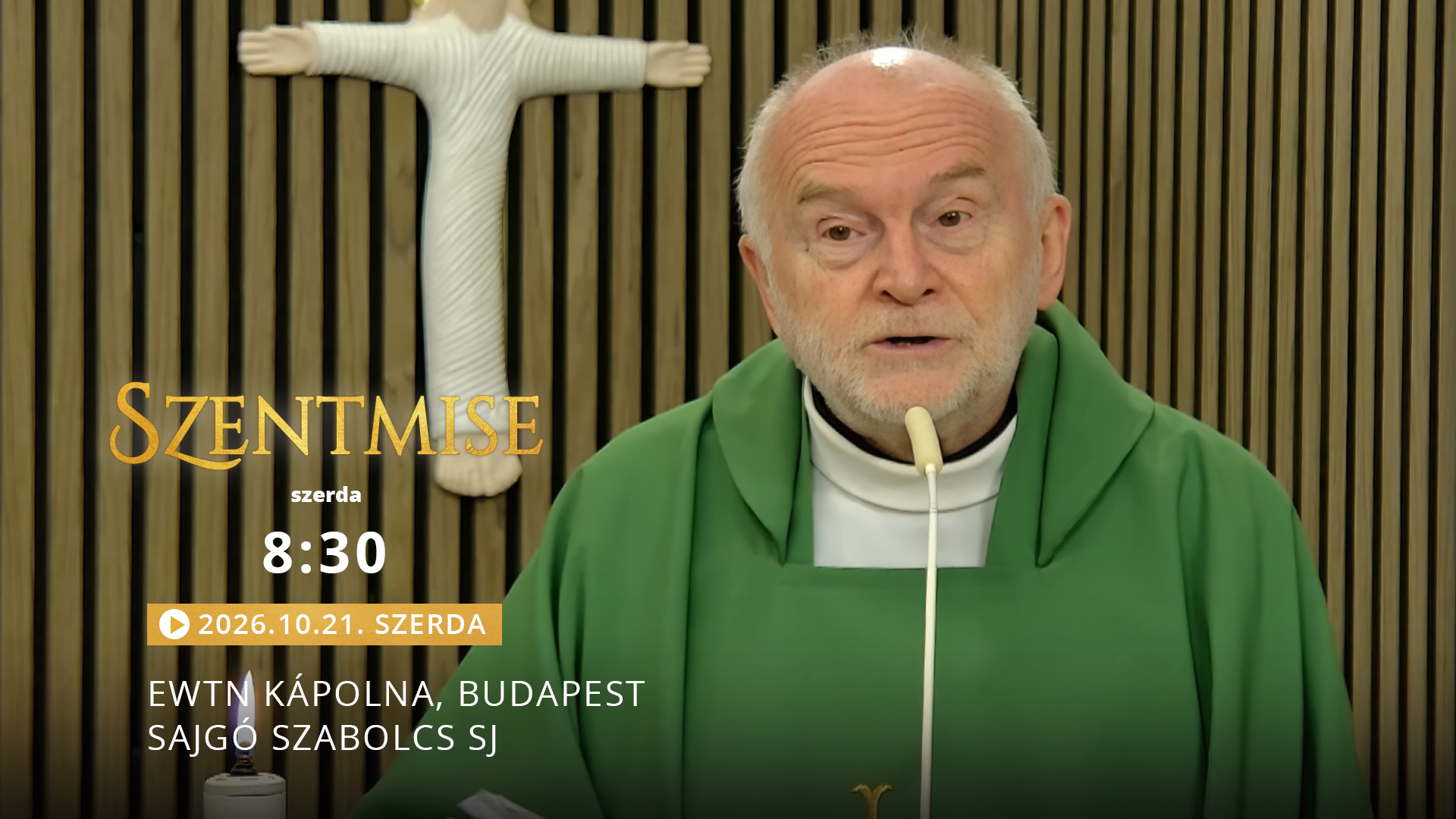 Szentmise a budapesti EWTN kápolnából – Sajgó Szabolcs
